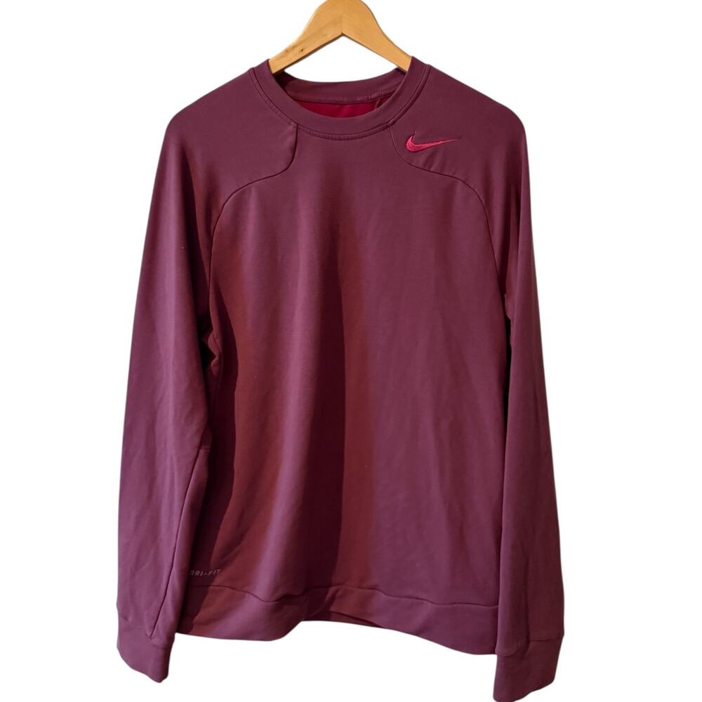 Nike Crewneck Dri Fit Lined Lightweight Sweatshirt Mauve M